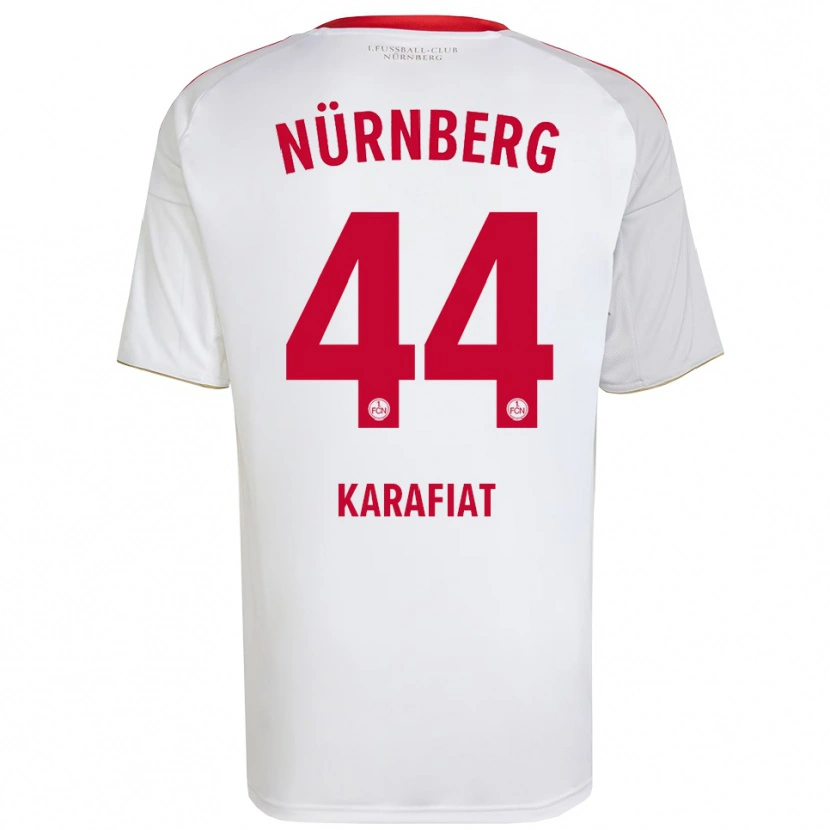 Danxen Homem Camisola Ondrej Karafiat #44 Branco Vermelho Alternativa 2025/26 Camisa Brasil