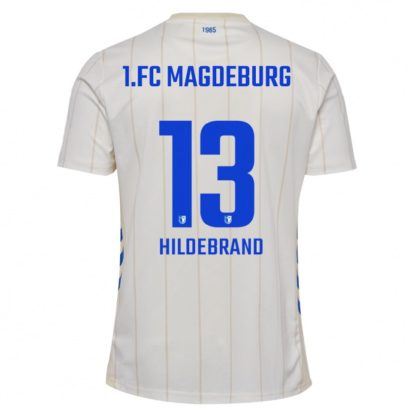Danxen Homem Camisola Caroline Hildebrand #13 Branco Azul Alternativa 2025/26 Camisa Brasil