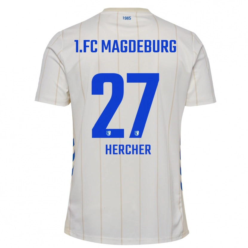 Danxen Homem Camisola Philipp Hercher #27 Branco Azul Alternativa 2025/26 Camisa Brasil
