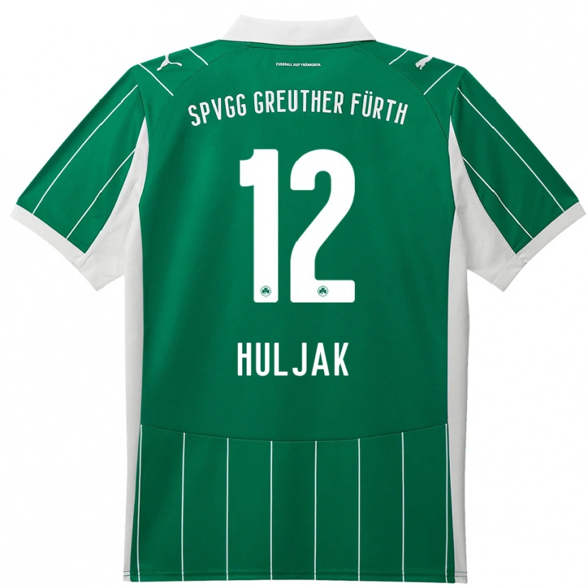 Danxen Homem Camisola Dominik Huljak #12 Verde Branco Alternativa 2025/26 Camisa Brasil