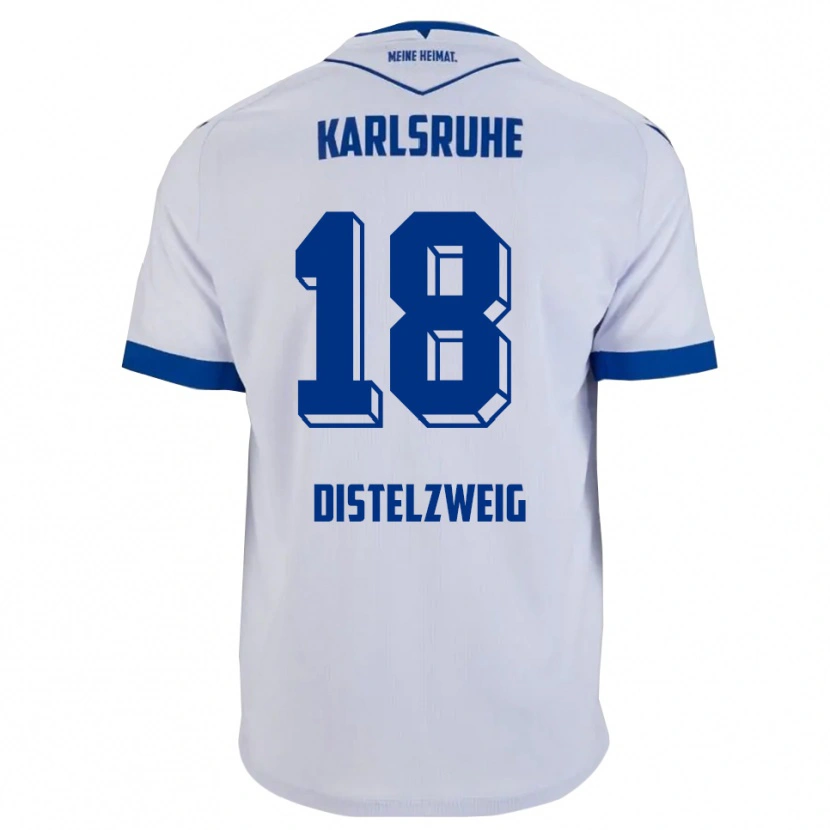 Danxen Homem Camisola Jakob Distelzweig #18 Branco Azul Alternativa 2025/26 Camisa Brasil