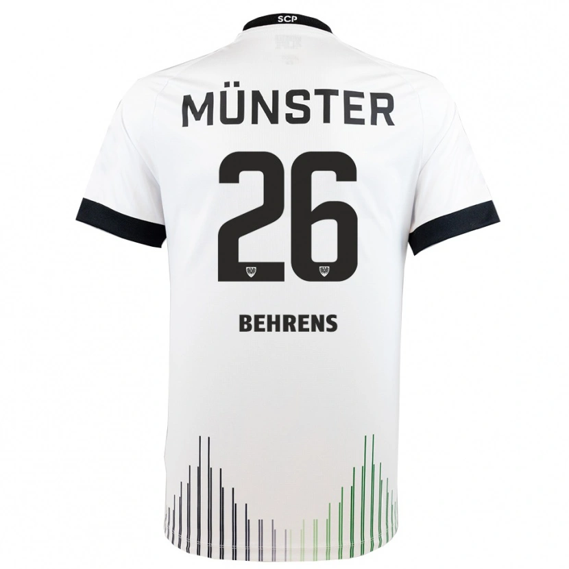 Danxen Homem Camisola Morten Behrens #26 Branco Preto Alternativa 2025/26 Camisa Brasil