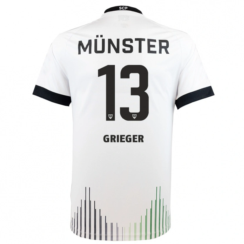 Danxen Homem Camisola Dominik Grieger #13 Branco Preto Alternativa 2025/26 Camisa Brasil