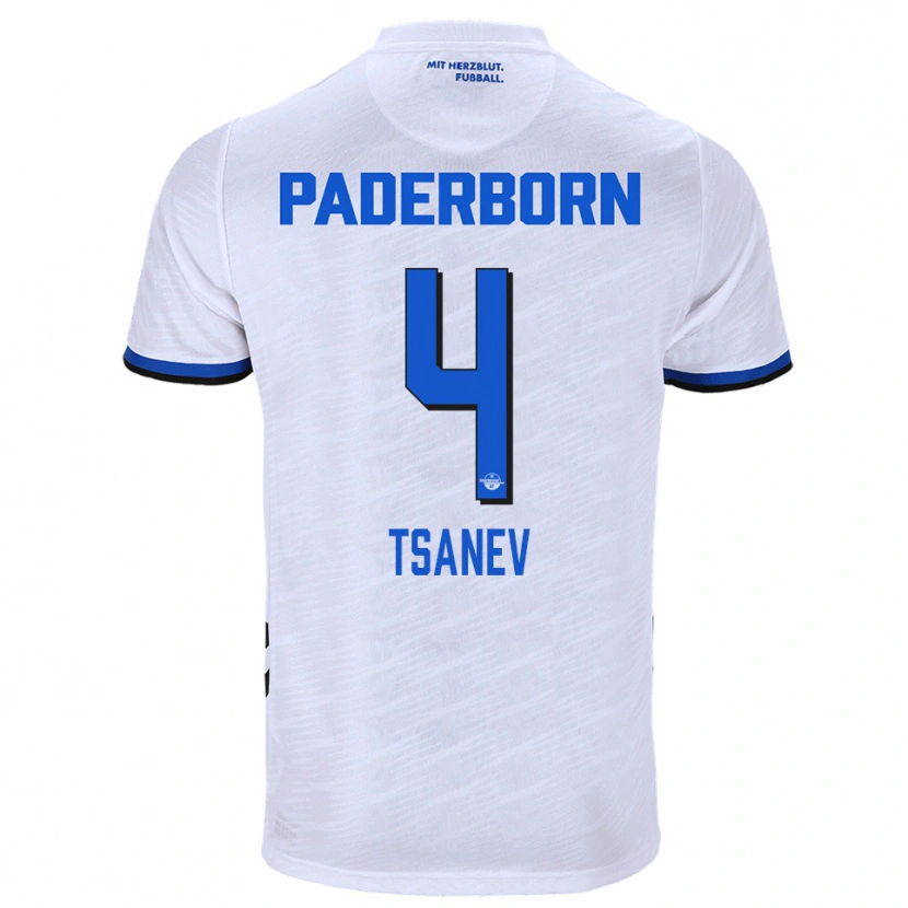 Danxen Homem Camisola Simeon Tsanev #4 Branco Azul Alternativa 2025/26 Camisa Brasil
