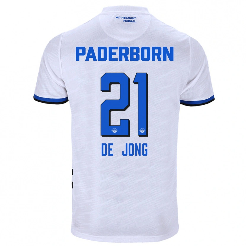 Danxen Homem Camisola Travis De Jong #21 Branco Azul Alternativa 2025/26 Camisa Brasil