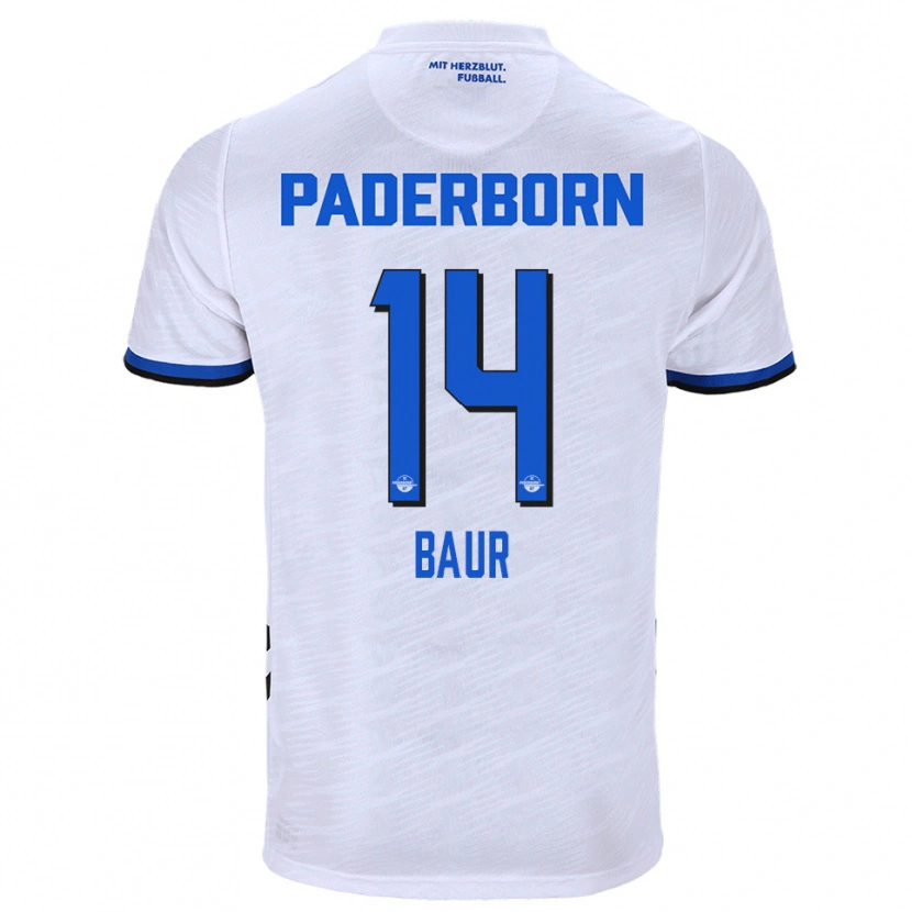 Danxen Homem Camisola Mika Baur #14 Branco Azul Alternativa 2025/26 Camisa Brasil