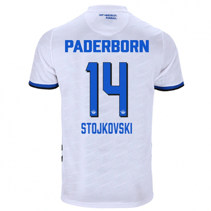 Danxen Homem Camisola Jakov Stojkovski #14 Branco Azul Alternativa 2025/26 Camisa Brasil