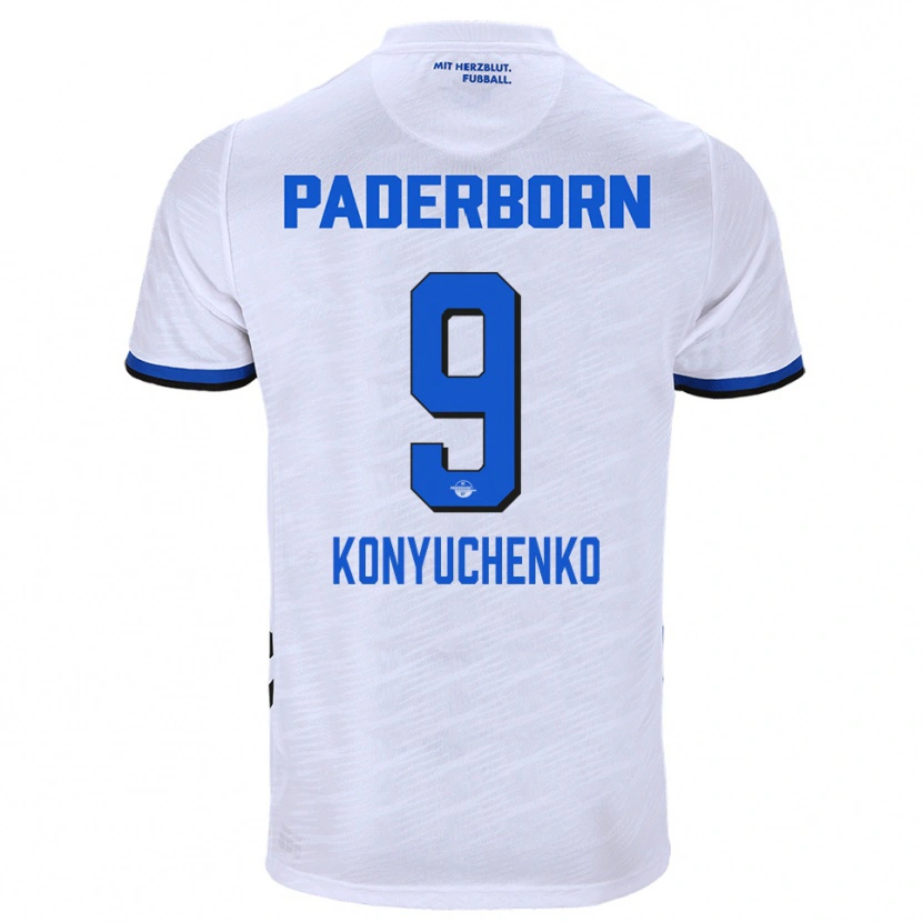 Danxen Homem Camisola Yehor Konyuchenko #9 Branco Azul Alternativa 2025/26 Camisa Brasil