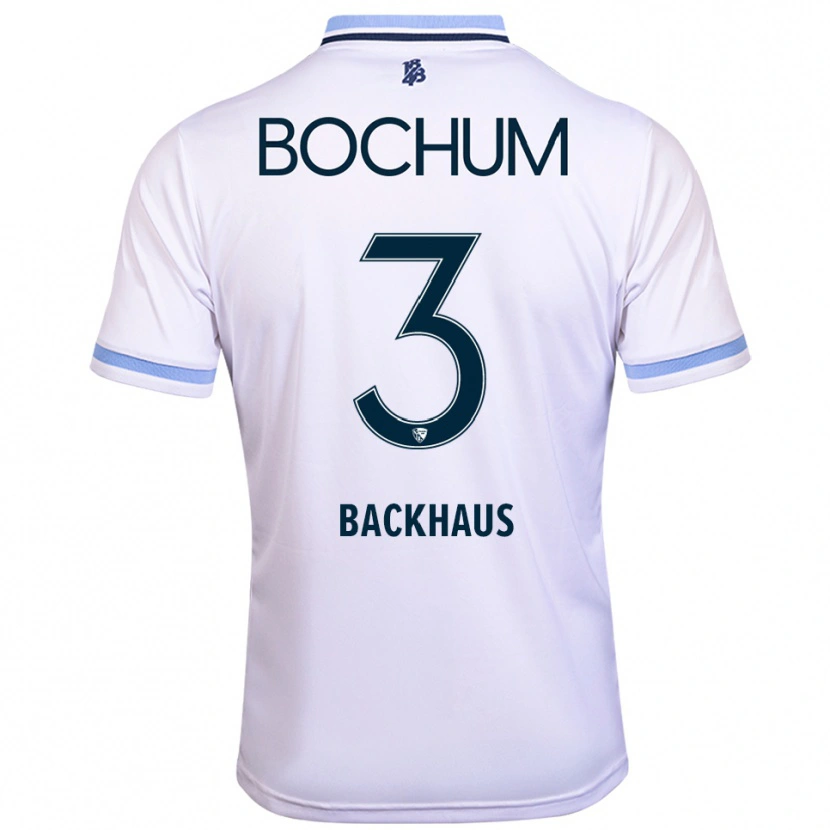 Danxen Homem Camisola Lina Backhaus #3 Branco Azul Celeste Alternativa 2025/26 Camisa Brasil