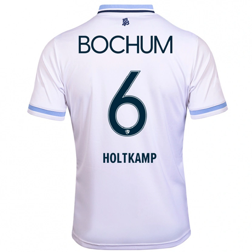 Danxen Homem Camisola Lars Holtkamp #6 Branco Azul Celeste Alternativa 2025/26 Camisa Brasil