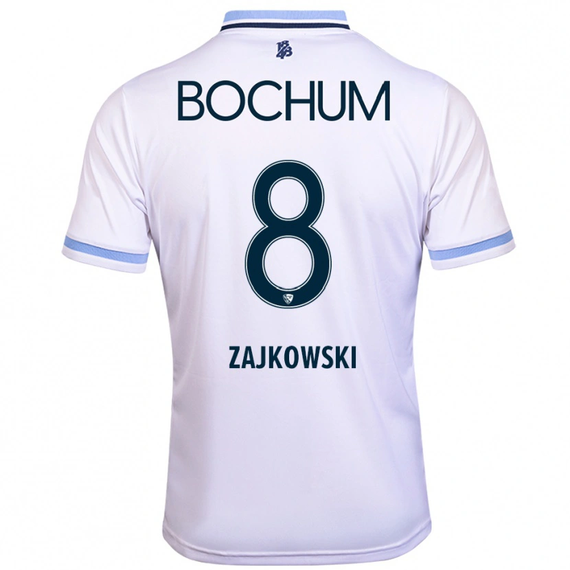 Danxen Homem Camisola Cedric Zajkowski #8 Branco Azul Celeste Alternativa 2025/26 Camisa Brasil