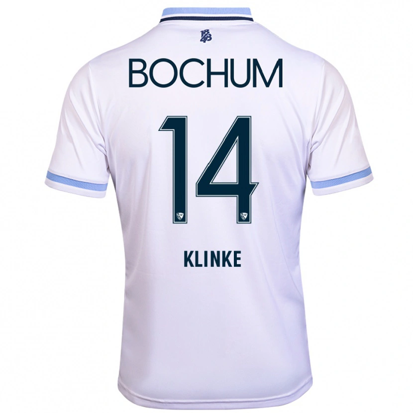 Danxen Homem Camisola Niklas Klinke #14 Branco Azul Celeste Alternativa 2025/26 Camisa Brasil