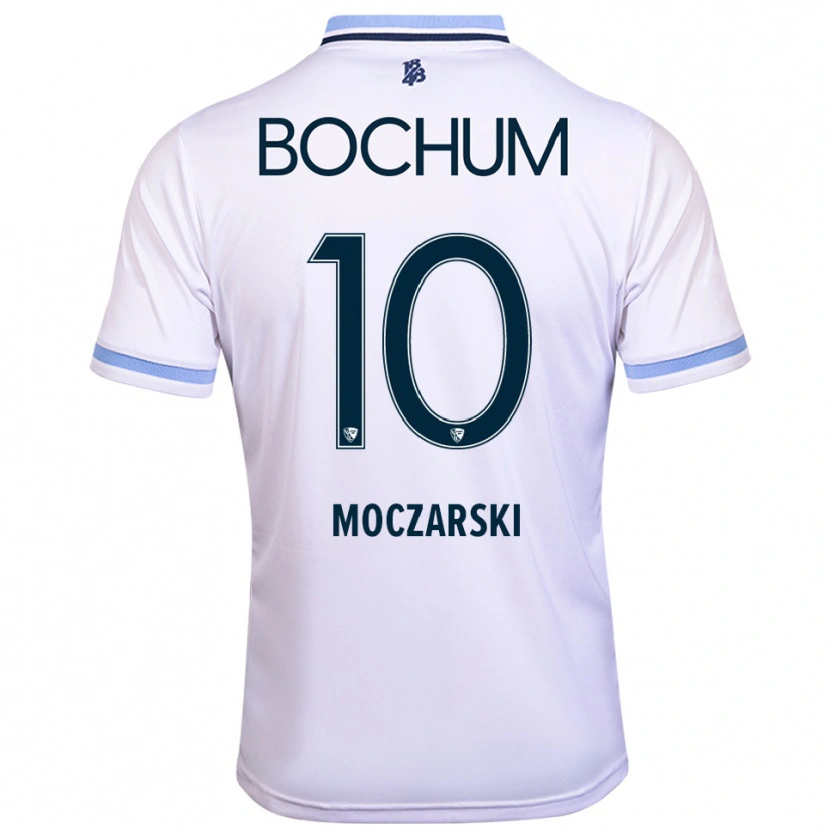 Danxen Homem Camisola Anna Moczarski #10 Branco Azul Celeste Alternativa 2025/26 Camisa Brasil
