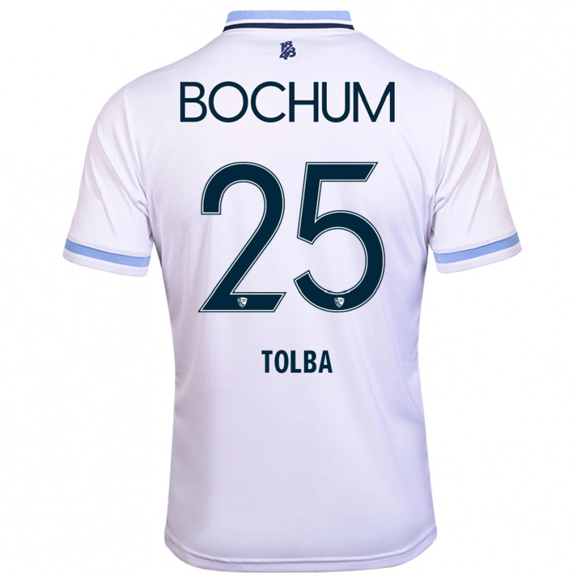Danxen Homem Camisola Mohammed Tolba #25 Branco Azul Celeste Alternativa 2025/26 Camisa Brasil