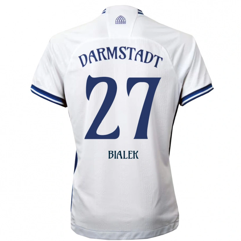 Danxen Homem Camisola Bartosz Bialek #27 Branco Azul Alternativa 2025/26 Camisa Brasil