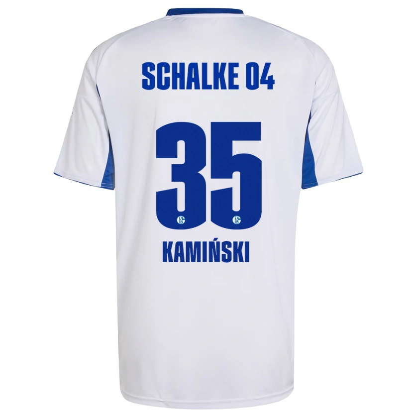 Danxen Homem Camisola Marcin Kaminski #35 Branco Azul Alternativa 2025/26 Camisa Brasil