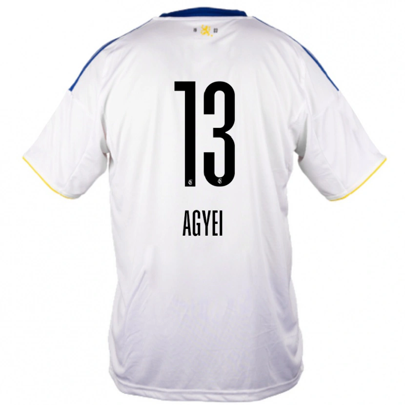 Danxen Homem Camisola Chelsea Agyei #13 Branco Azul Amarelo Alternativa 2025/26 Camisa Brasil