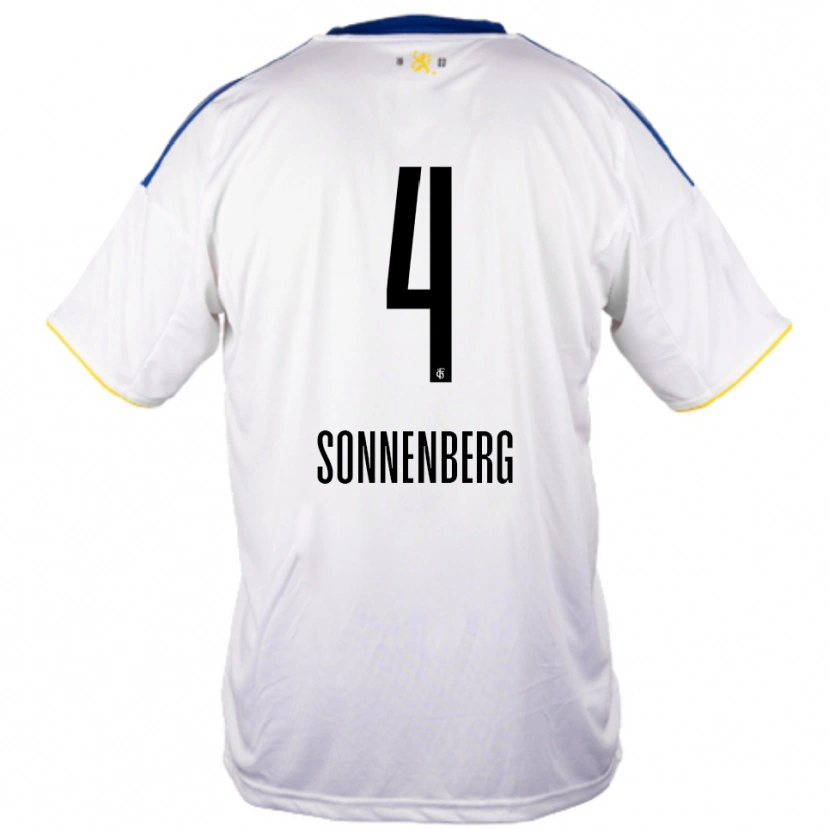 Danxen Homem Camisola Sven Sonnenberg #4 Branco Azul Amarelo Alternativa 2025/26 Camisa Brasil