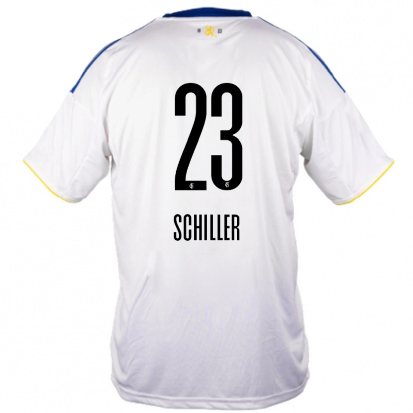 Danxen Homem Camisola Niklas Schiller #23 Branco Azul Amarelo Alternativa 2025/26 Camisa Brasil