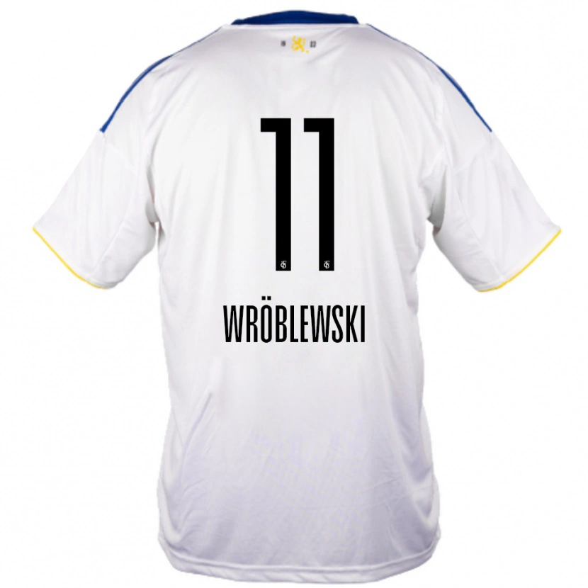 Danxen Homem Camisola Lukas Wröblewski #11 Branco Azul Amarelo Alternativa 2025/26 Camisa Brasil