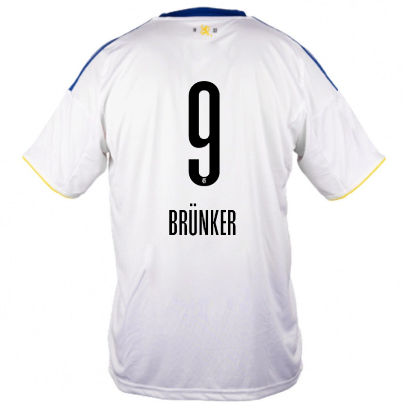 Danxen Homem Camisola Kai Brünker #9 Branco Azul Amarelo Alternativa 2025/26 Camisa Brasil