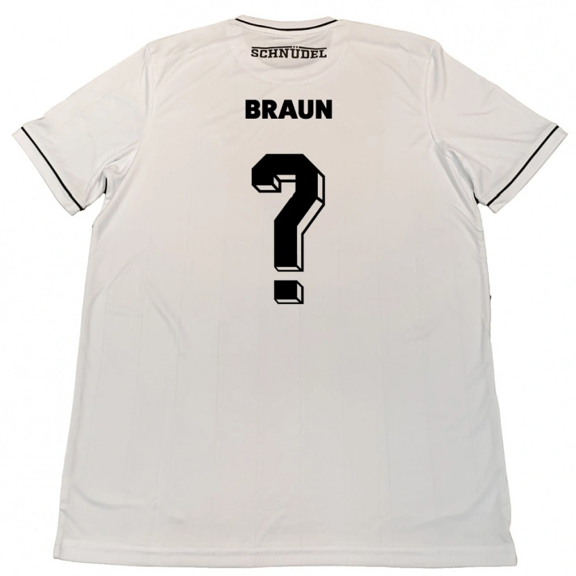 Danxen Homem Camisola Annika Braun #0 Branco Preto Alternativa 2025/26 Camisa Brasil