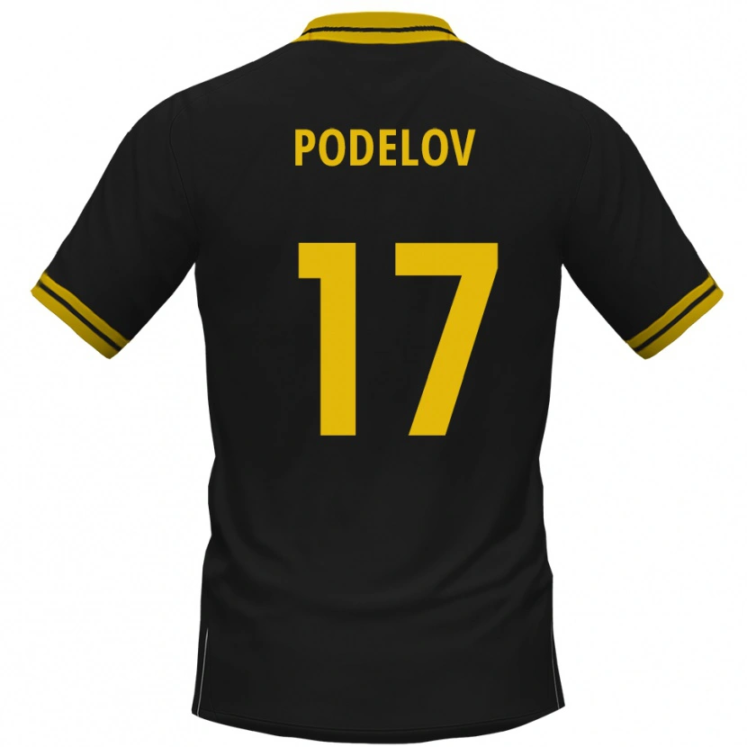 Danxen Homem Camisola David Podelov #17 Preto Amarelo Alternativa 2025/26 Camisa Brasil