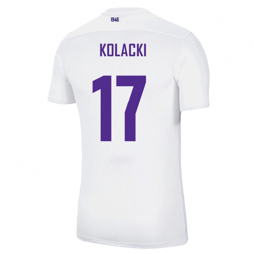 Danxen Homem Camisola Dawid Kolacki #17 Branco Verde Alternativa 2025/26 Camisa Brasil