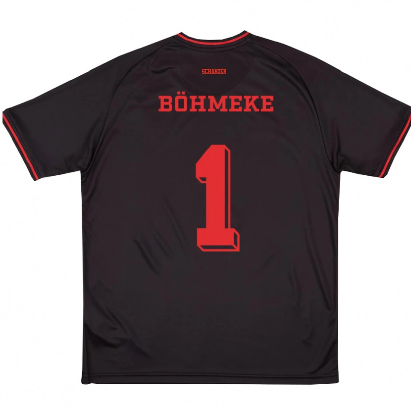 Danxen Homem Camisola Lars Böhmeke #1 Preto Vermelho Branco Alternativa 2025/26 Camisa Brasil