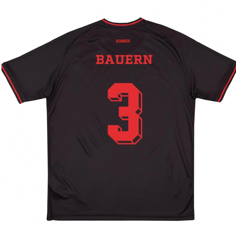Danxen Homem Camisola Katharina Bauern #3 Preto Vermelho Branco Alternativa 2025/26 Camisa Brasil