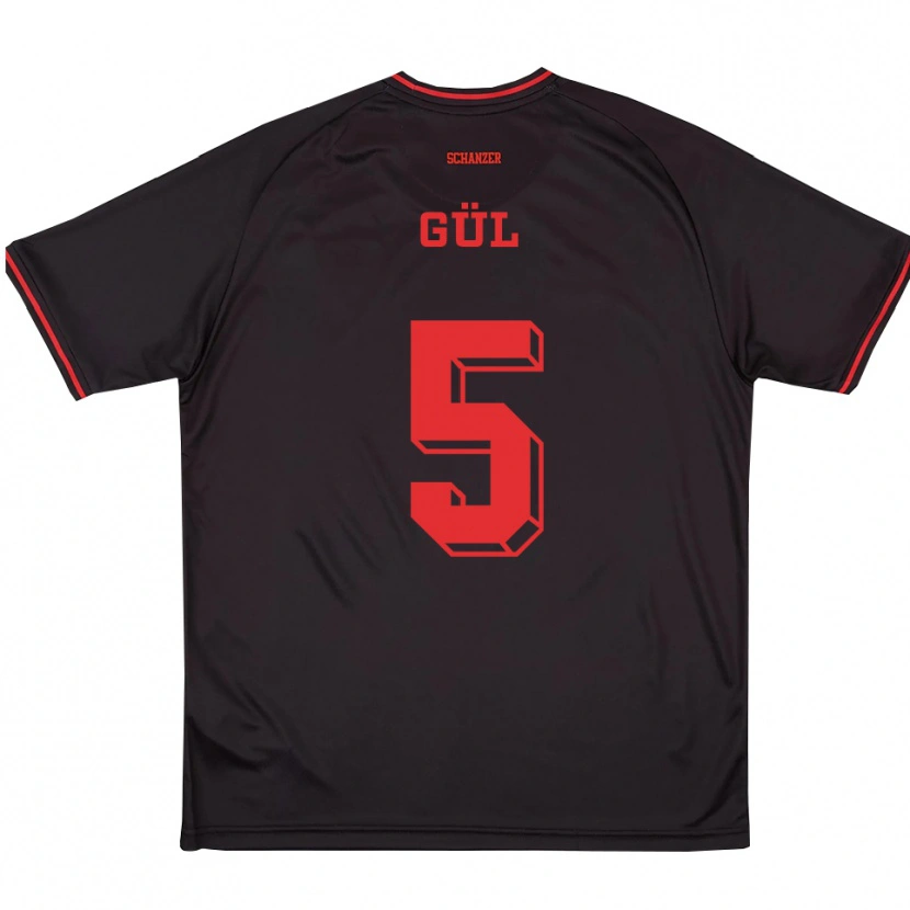 Danxen Homem Camisola Emre Gül #5 Preto Vermelho Branco Alternativa 2025/26 Camisa Brasil