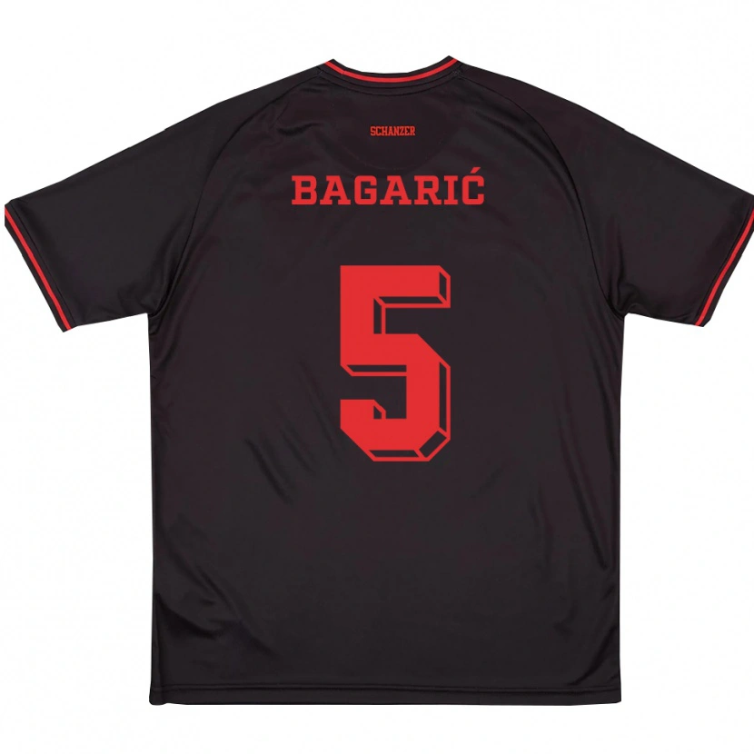 Danxen Homem Camisola Tomislav Bagarić #5 Preto Vermelho Branco Alternativa 2025/26 Camisa Brasil