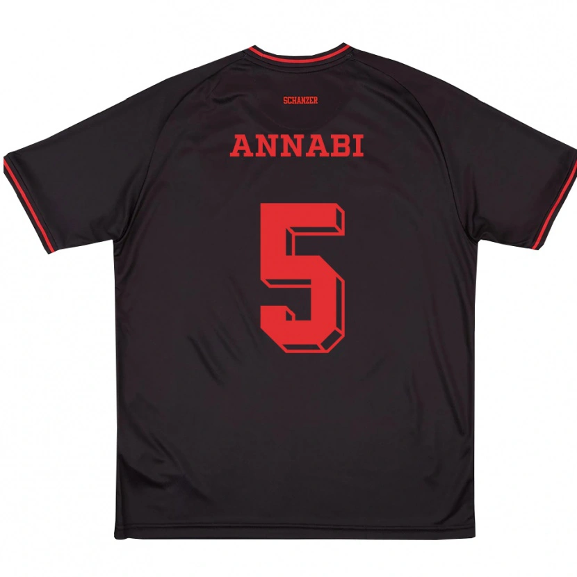 Danxen Homem Camisola Ilias Annabi #5 Preto Vermelho Branco Alternativa 2025/26 Camisa Brasil