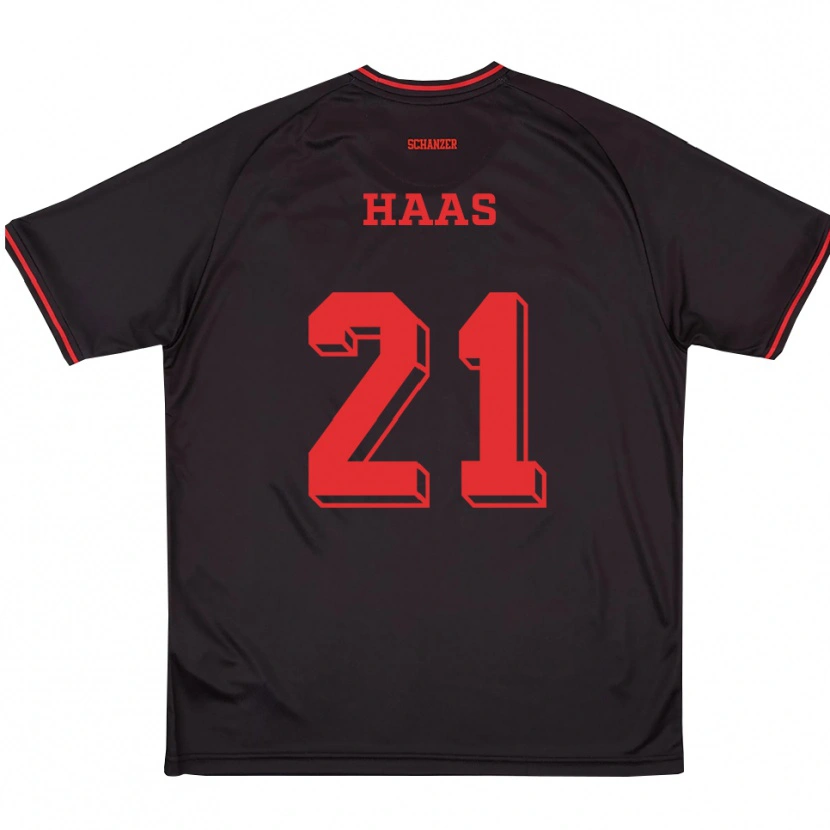 Danxen Homem Camisola Leo Haas #21 Preto Vermelho Branco Alternativa 2025/26 Camisa Brasil