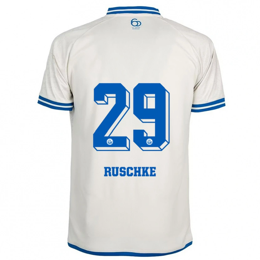 Danxen Homem Camisola Felix Ruschke #29 Branco Azul Alternativa 2025/26 Camisa Brasil