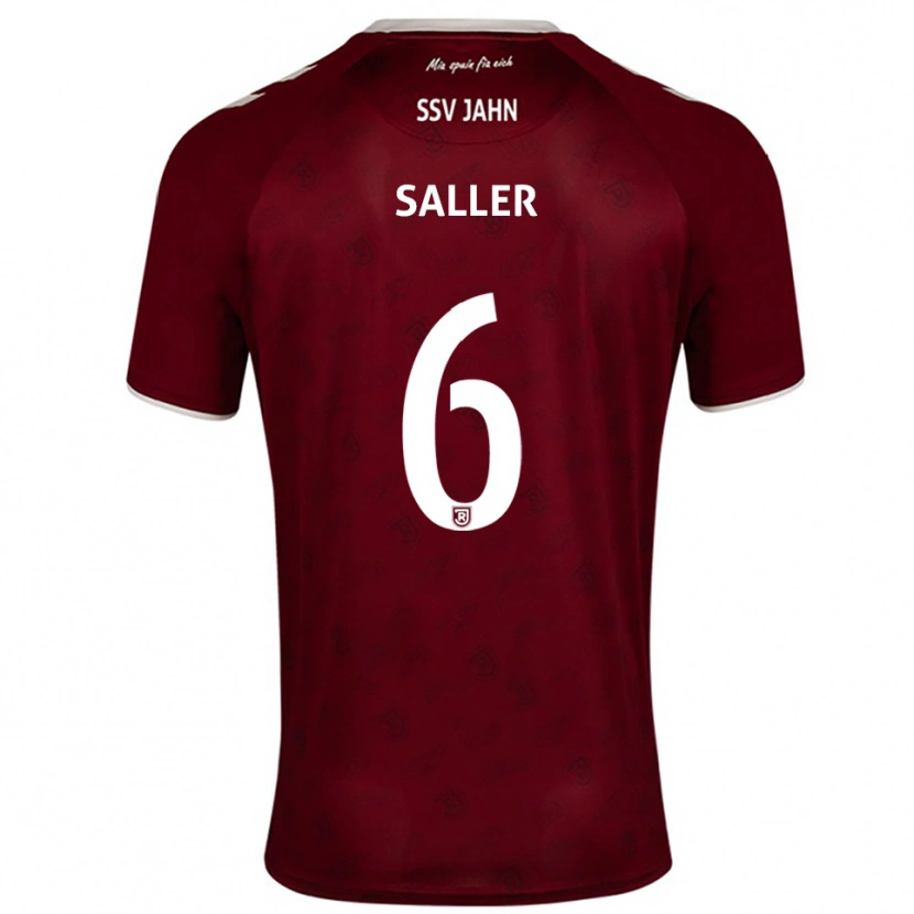 Danxen Homem Camisola Benedikt Saller #6 Borgonha Branco Alternativa 2025/26 Camisa Brasil