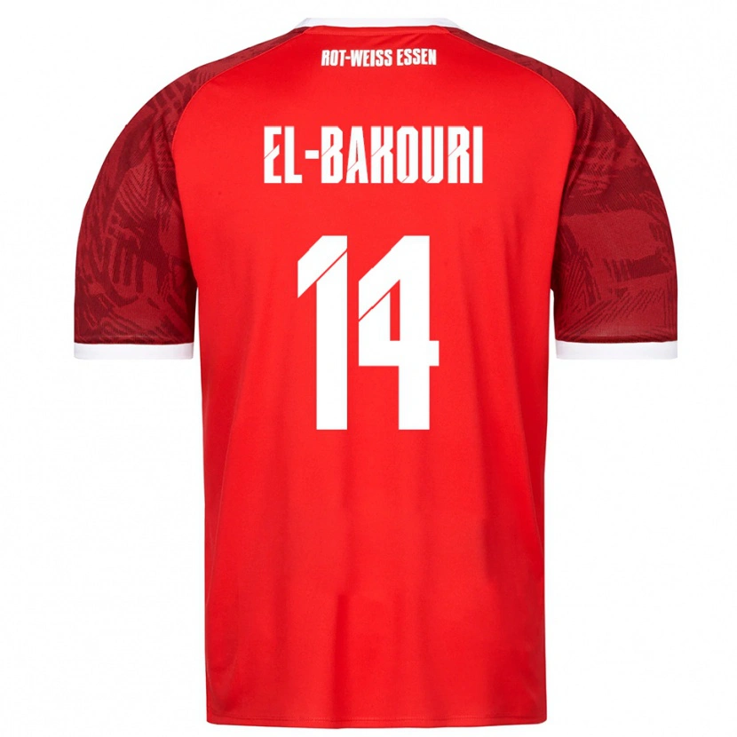 Danxen Homem Camisola Ibrahim El-Bakouri #14 Vermelho Borgonha Branco Alternativa 2025/26 Camisa Brasil