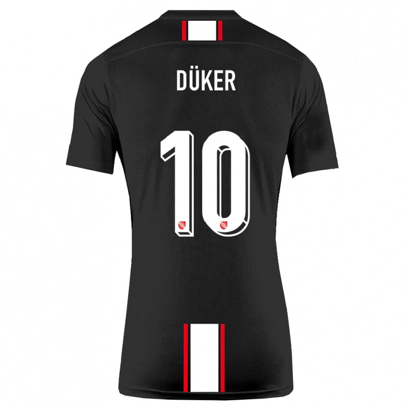 Danxen Homem Camisola Julius Düker #10 Preto Branco Alternativa 2025/26 Camisa Brasil