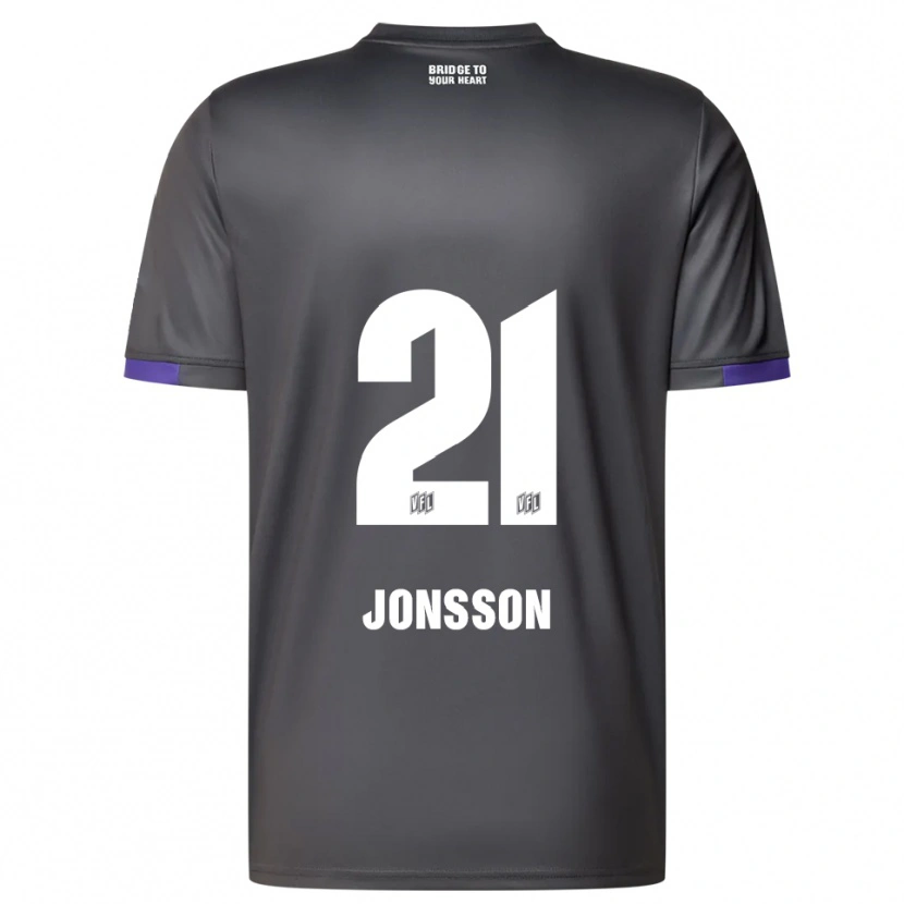 Danxen Homem Camisola Lukas Jonsson #21 Cinzento Roxo Alternativa 2025/26 Camisa Brasil