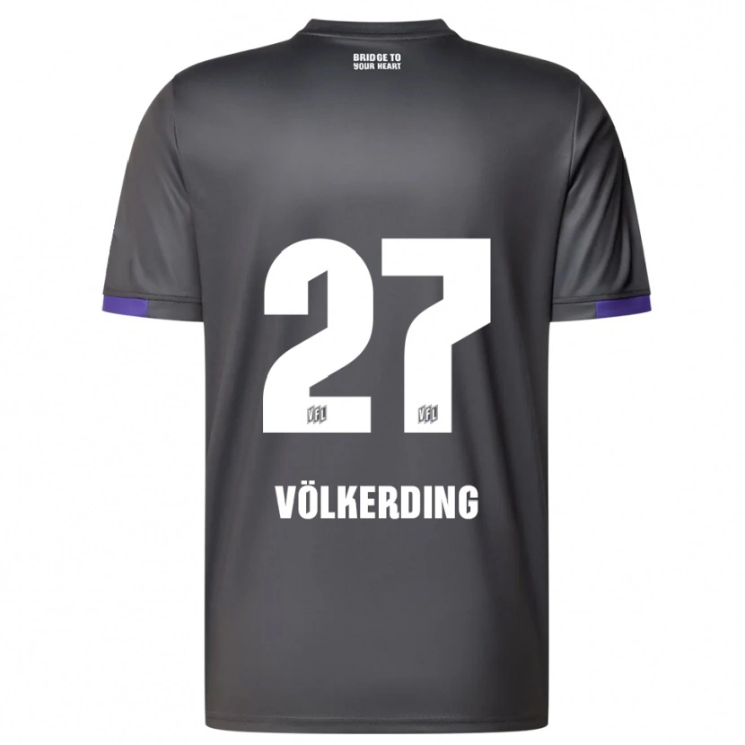 Danxen Homem Camisola Jakob Völkerding #27 Cinzento Roxo Alternativa 2025/26 Camisa Brasil