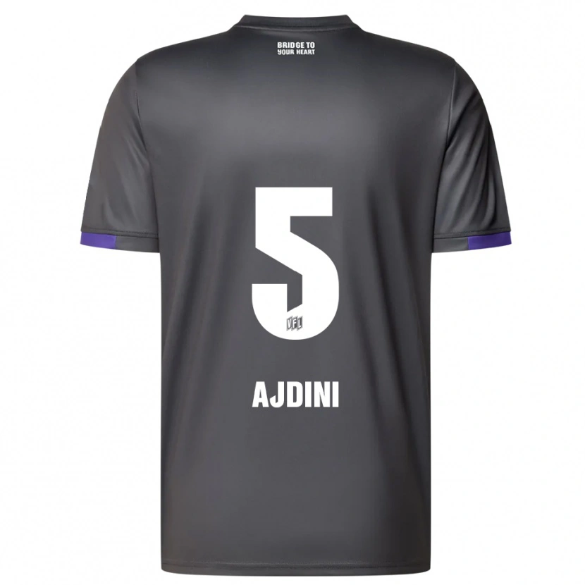 Danxen Homem Camisola Bashkim Ajdini #5 Cinzento Roxo Alternativa 2025/26 Camisa Brasil