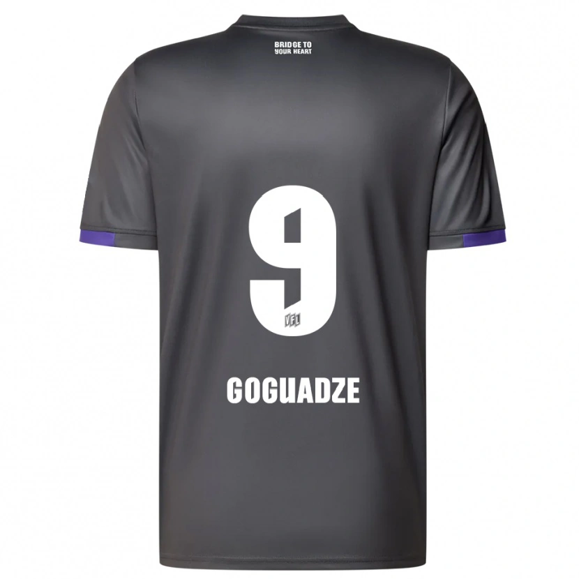 Danxen Homem Camisola Nikky Goguadze #9 Cinzento Roxo Alternativa 2025/26 Camisa Brasil