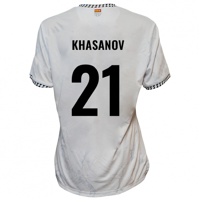 Danxen Homem Camisola Denys Khasanov #21 Branco Preto Alternativa 2025/26 Camisa Brasil