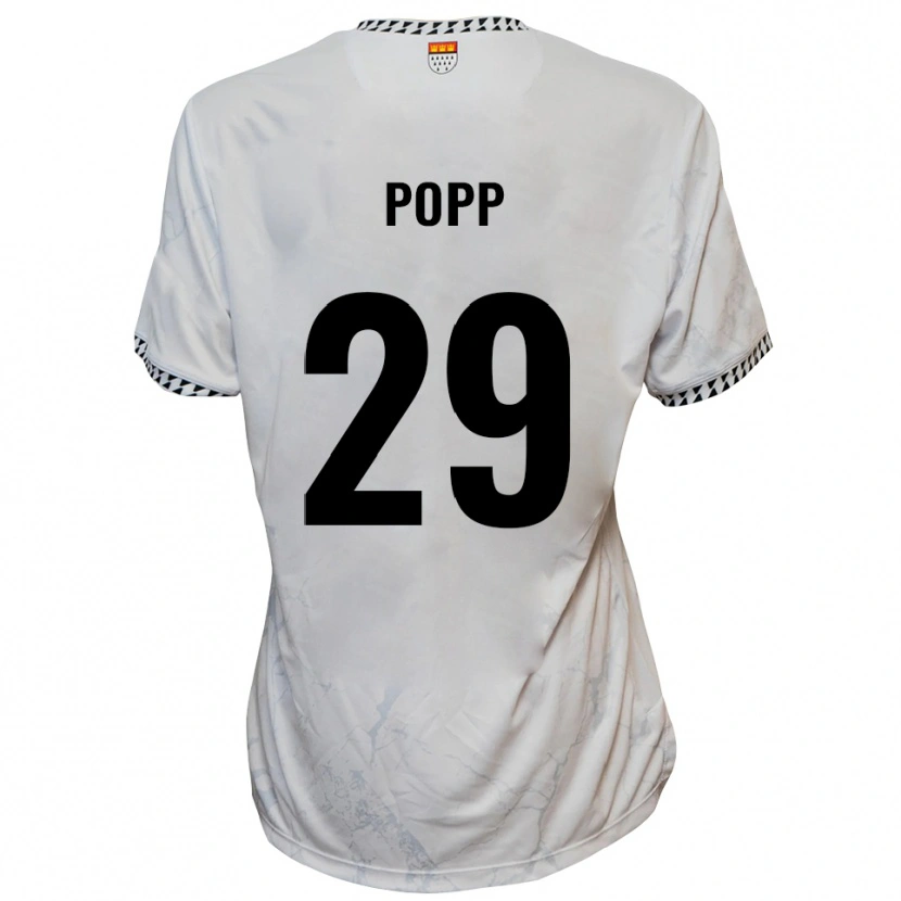Danxen Homem Camisola Leander Popp #29 Branco Preto Alternativa 2025/26 Camisa Brasil