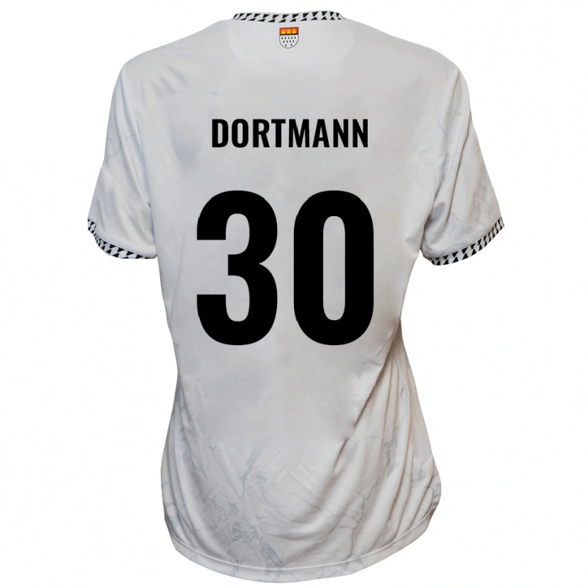 Danxen Homem Camisola Niklas Dortmann #30 Branco Preto Alternativa 2025/26 Camisa Brasil