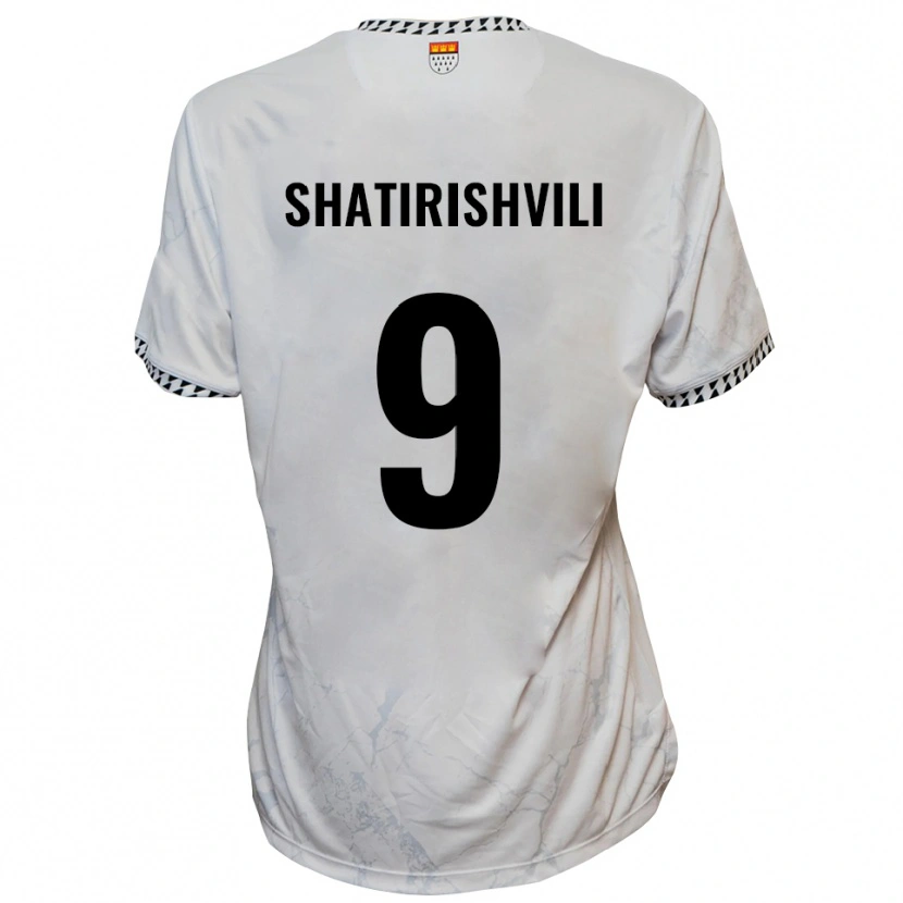 Danxen Homem Camisola Nika Shatirishvili #9 Branco Preto Alternativa 2025/26 Camisa Brasil