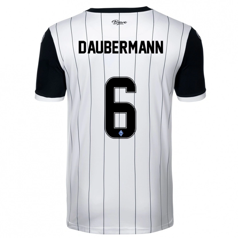 Danxen Homem Camisola Jonas Daubermann #6 Branco Preto Alternativa 2025/26 Camisa Brasil