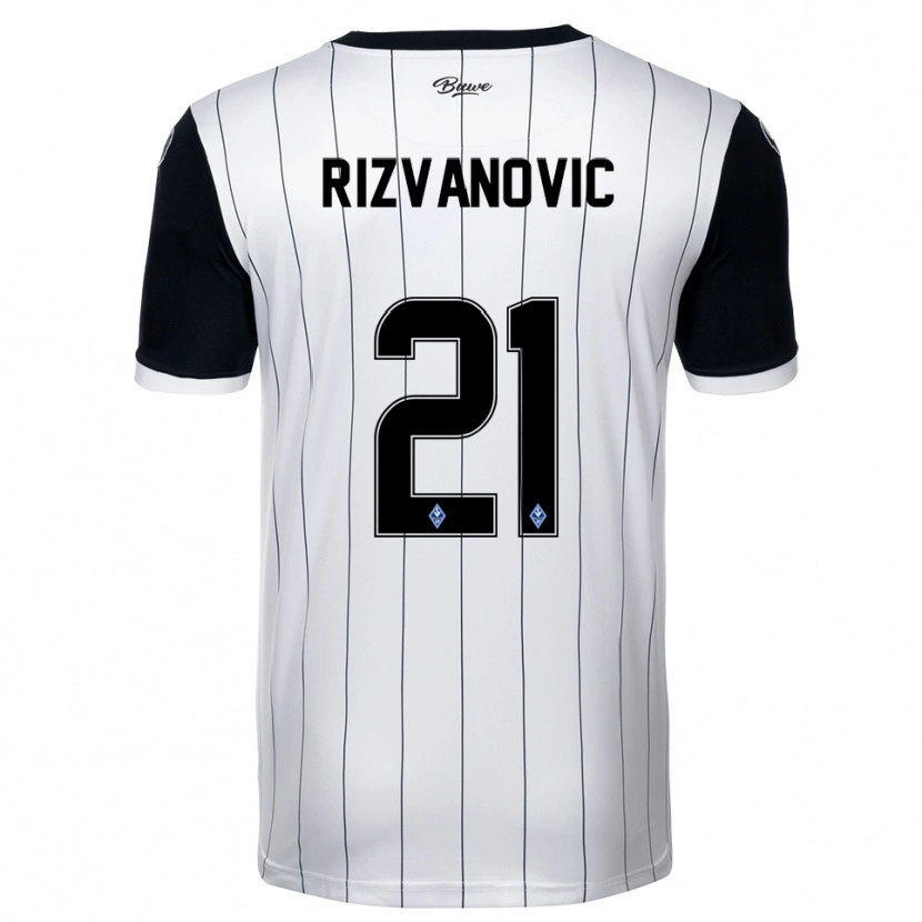 Danxen Homem Camisola Adnan Rizvanovic #21 Branco Preto Alternativa 2025/26 Camisa Brasil