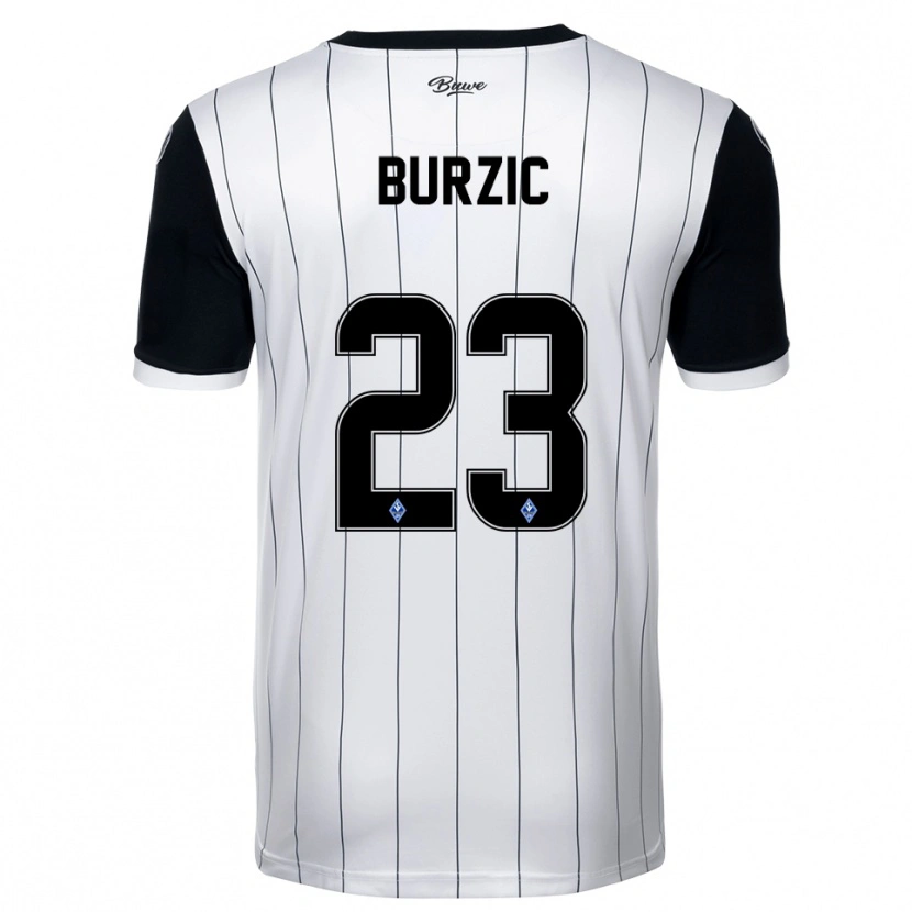 Danxen Homem Camisola Dino Burzic #23 Branco Preto Alternativa 2025/26 Camisa Brasil