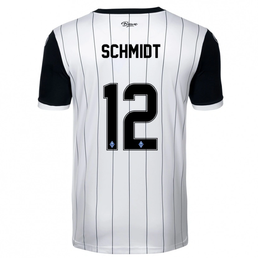 Danxen Homem Camisola Niclas Schmidt #12 Branco Preto Alternativa 2025/26 Camisa Brasil